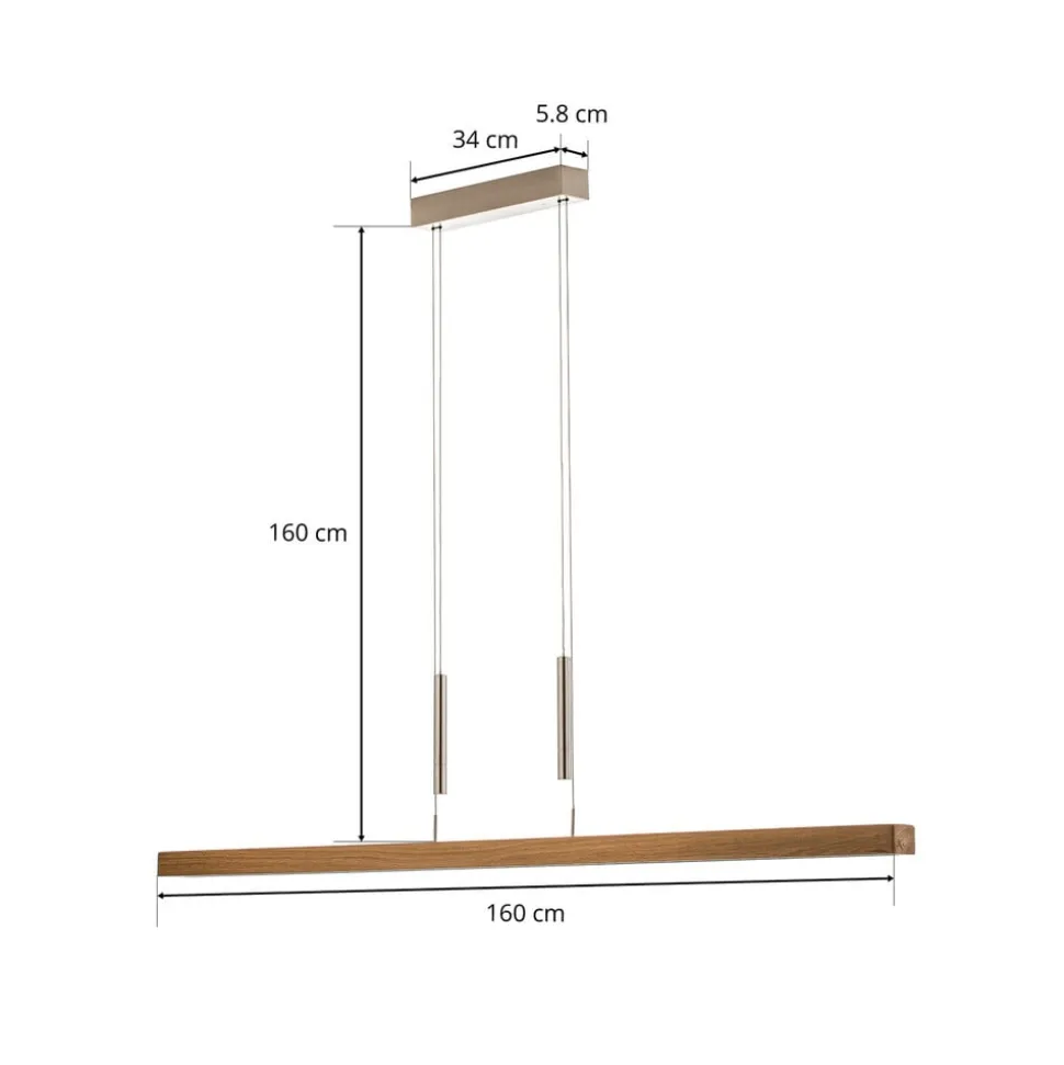 HerzBlut Leonora hængelampe Up&Down, 160 cm, natur