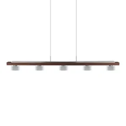 HerzBlut pendellampe Estelle, træ, 130 cm, olieret valnød