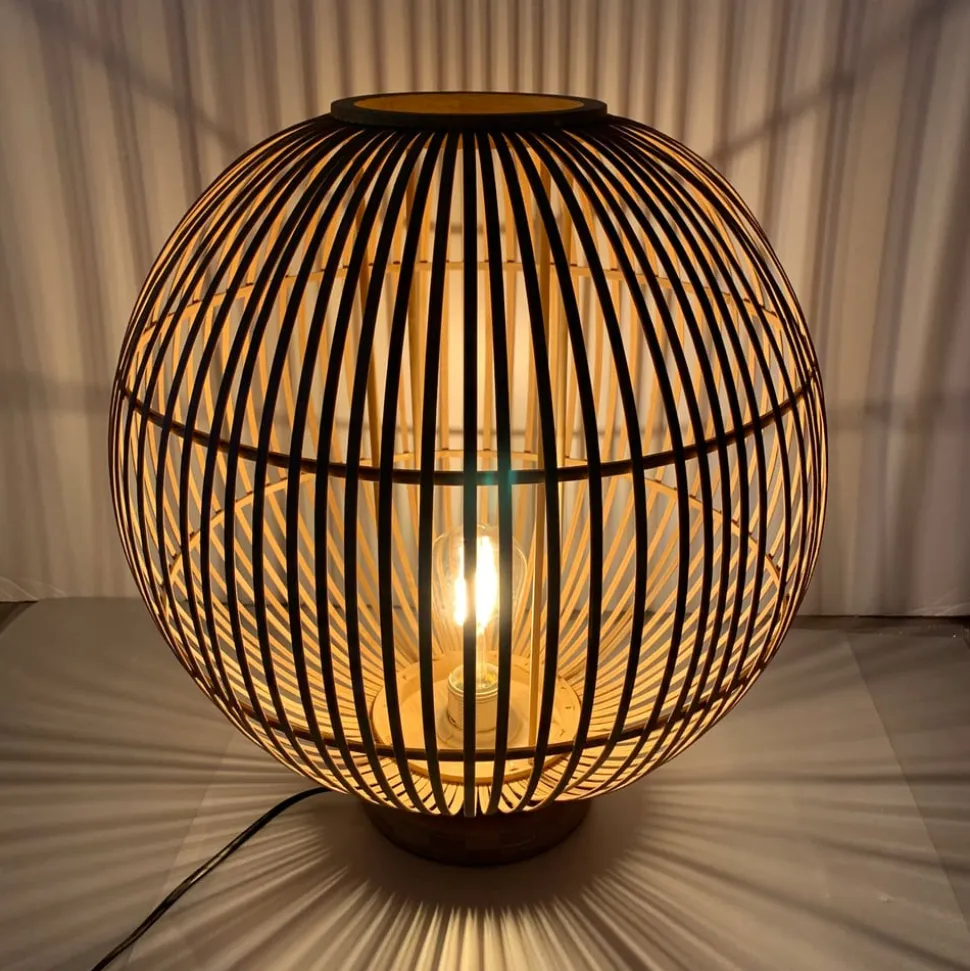 Hildegard bordlampe af bambus, Ø 30 cm