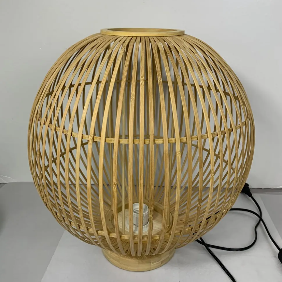 Hildegard bordlampe af bambus, Ø 30 cm