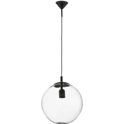 Hængelampe 562, glas klar, kappe/baldakin sort