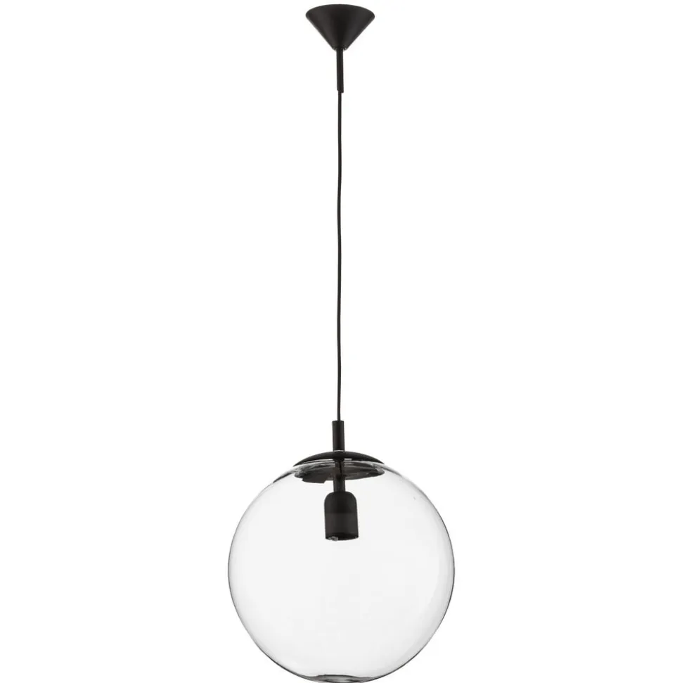 Hængelampe 562, glas klar, kappe/baldakin sort