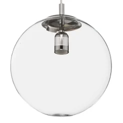 Hængelampe 562, glas klar, kappe/baldakin krom