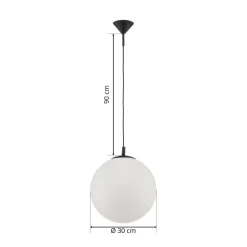Hængelampe 562, mat glas, kappe/baldakin sort