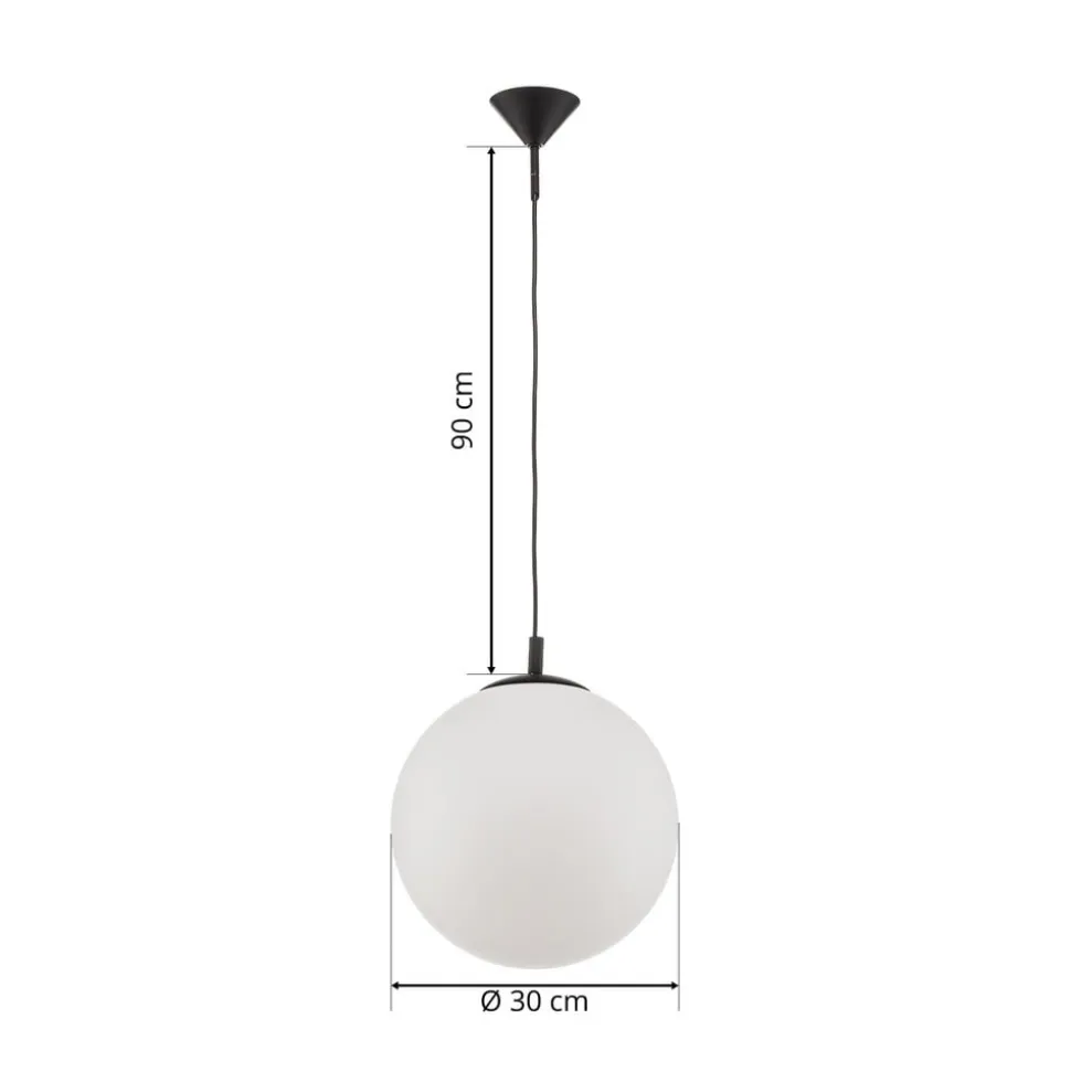 Hængelampe 562, mat glas, kappe/baldakin sort