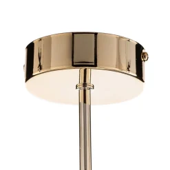 Hængelampe Aurora, guldfarvet, 6 lyskilder, glas, metal