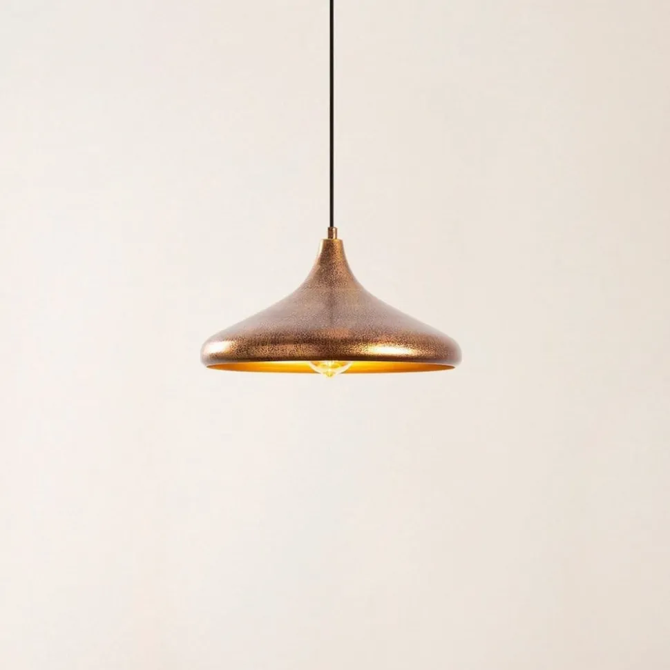 Hængelampe Barek 11545, messing brun, metal, Ø 34 cm