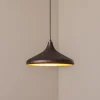 Hængelampe Barek, sort/guld, Ø 34 cm, metal, E27
