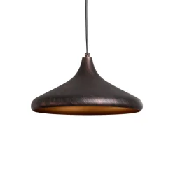 Hængelampe Barek, sort/guld, Ø 34 cm, metal, E27