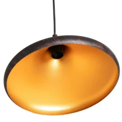 Hængelampe Barek, sort/guld, Ø 34 cm, metal, E27