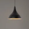 Hængelampe Berceste, sort/kobber, Ø 22 cm, jern