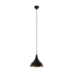 Hængelampe Berceste, sort/kobber, Ø 22 cm, jern