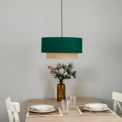 Hængelampe Boho Ø 45 cm 1 lyskilde grøn/jute