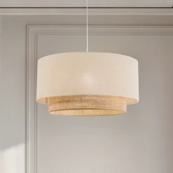 Hængelampe Boho, Ø 60 cm 1 lyskilde ecru/jute brun