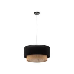 Hængelampe Boho Ø 45 cm 1-faset sort/jute