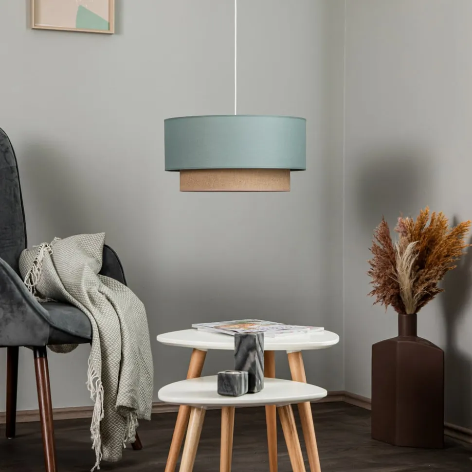 Hængelampe Boho Ø 45 cm 1-flammet salviegrøn/jute