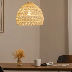 Hængelampe BOHO, Ø 43 cm, naturbrun, rattan, E27
