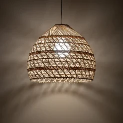 Hængelampe BOHO, Ø 43 cm, naturbrun, rattan, E27