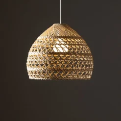 Hængelampe BOHO, Ø 43 cm, naturbrun, rattan, E27