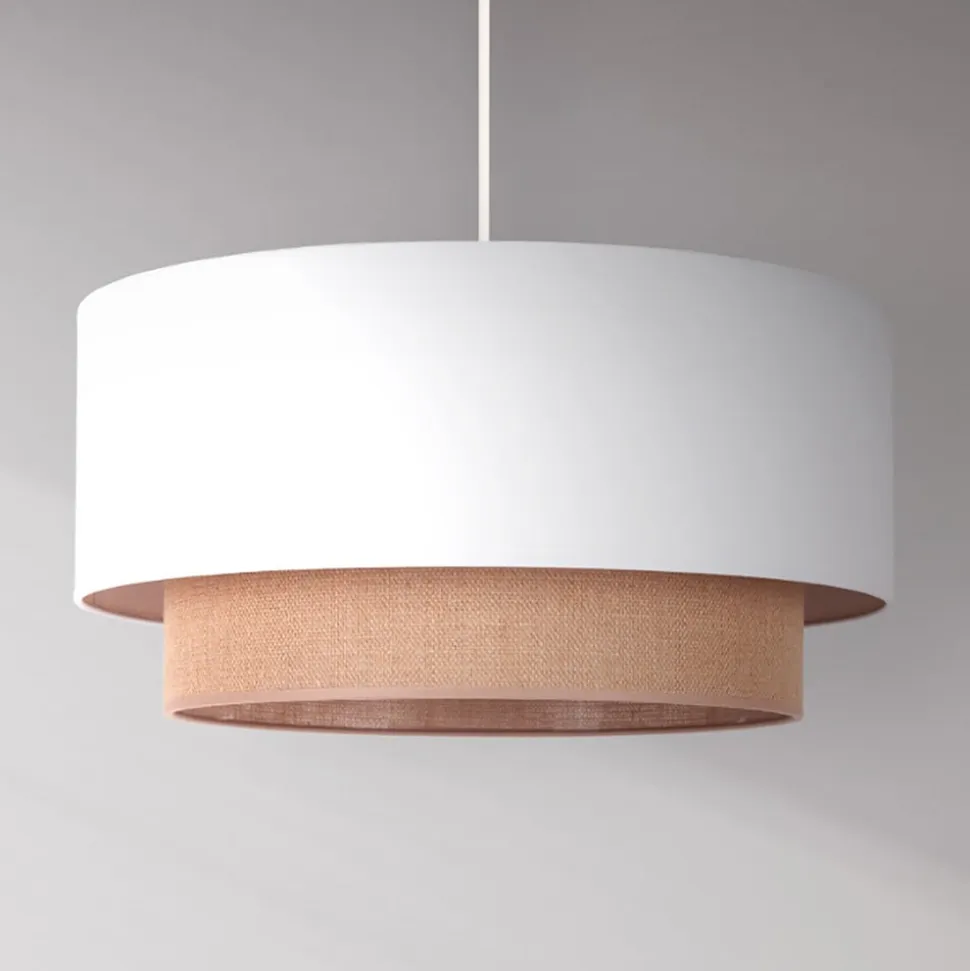 Hængelampe BohoØ 45 cm 1flg. hvid/jute
