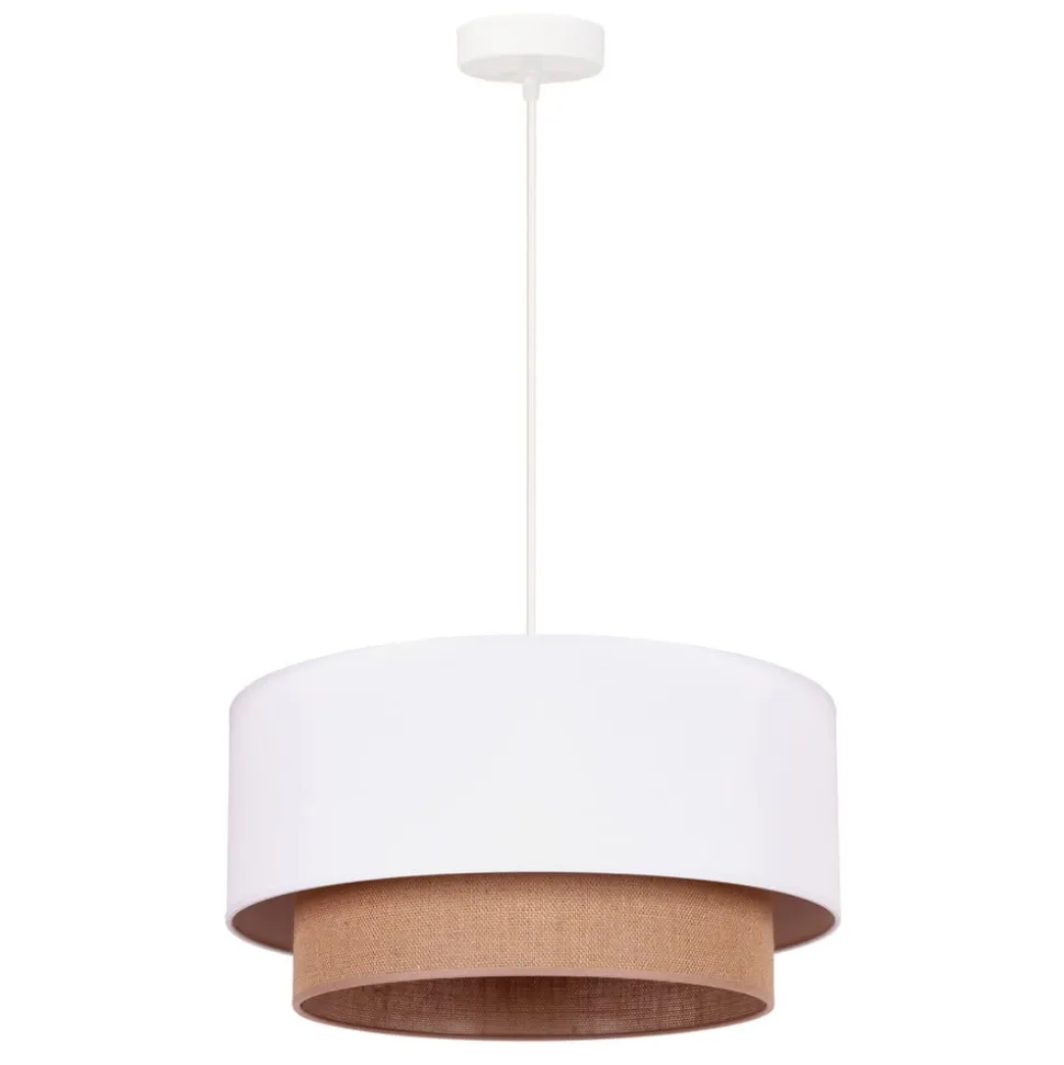 Hængelampe BohoØ 45 cm 1flg. hvid/jute