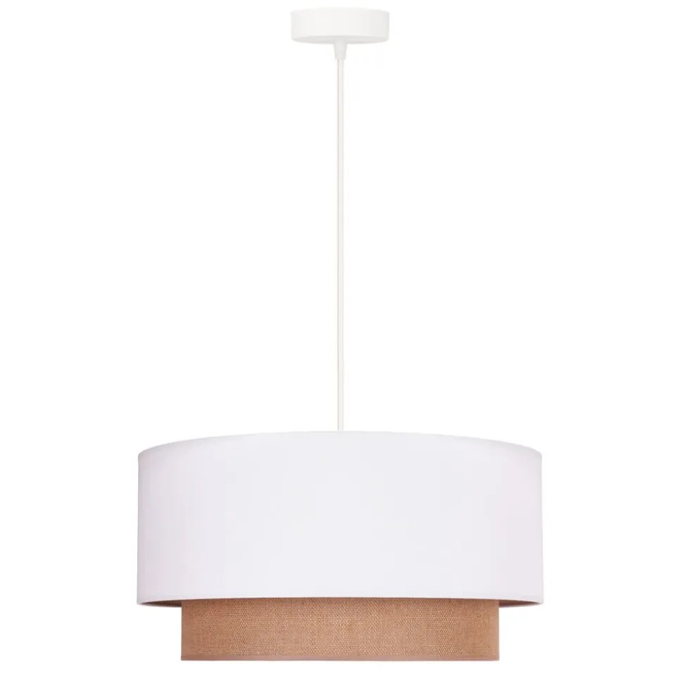 Hængelampe BohoØ 45 cm 1flg. hvid/jute