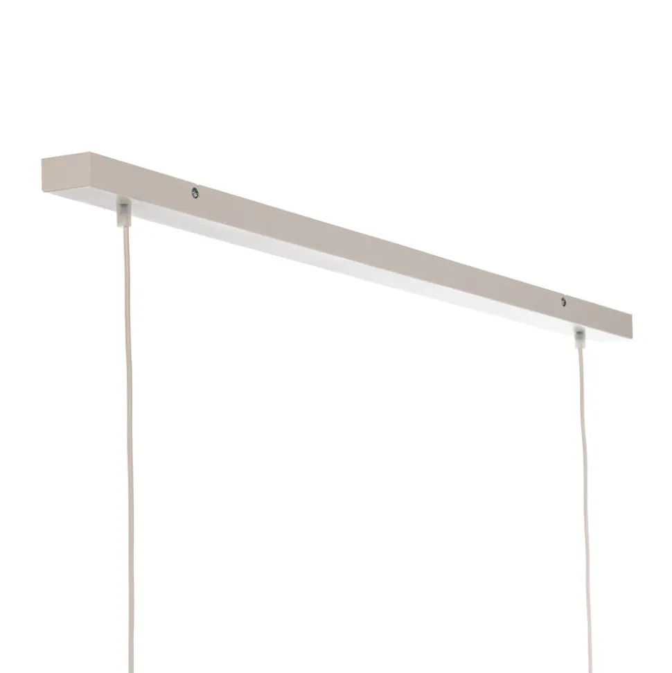 Hængelampe Boho, 2 lyskilder, tekstil, creme-hvid/rattan