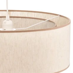Hængelampe Boho, dobbelt skærm, beige