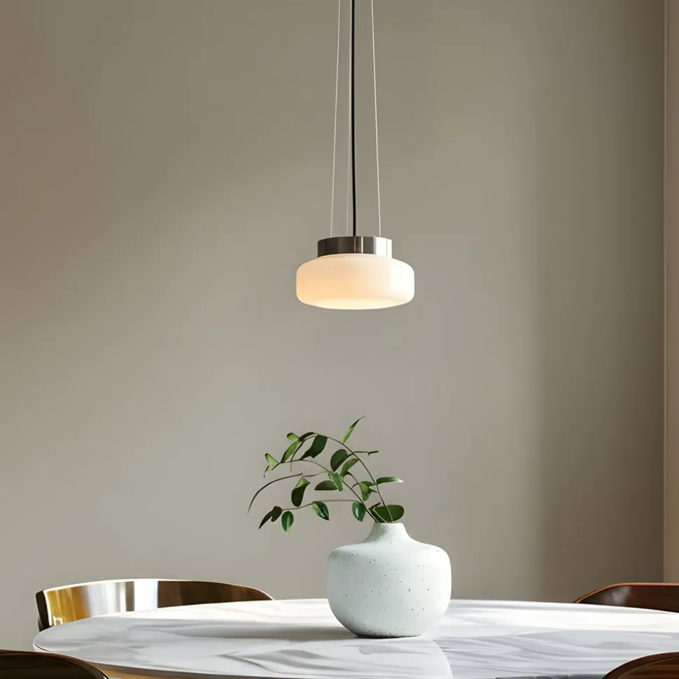 Hængelampe BonBon, creme, Ø 16 cm, glas