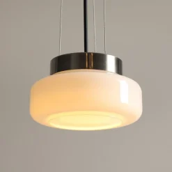 Hængelampe BonBon, creme, Ø 16 cm, glas