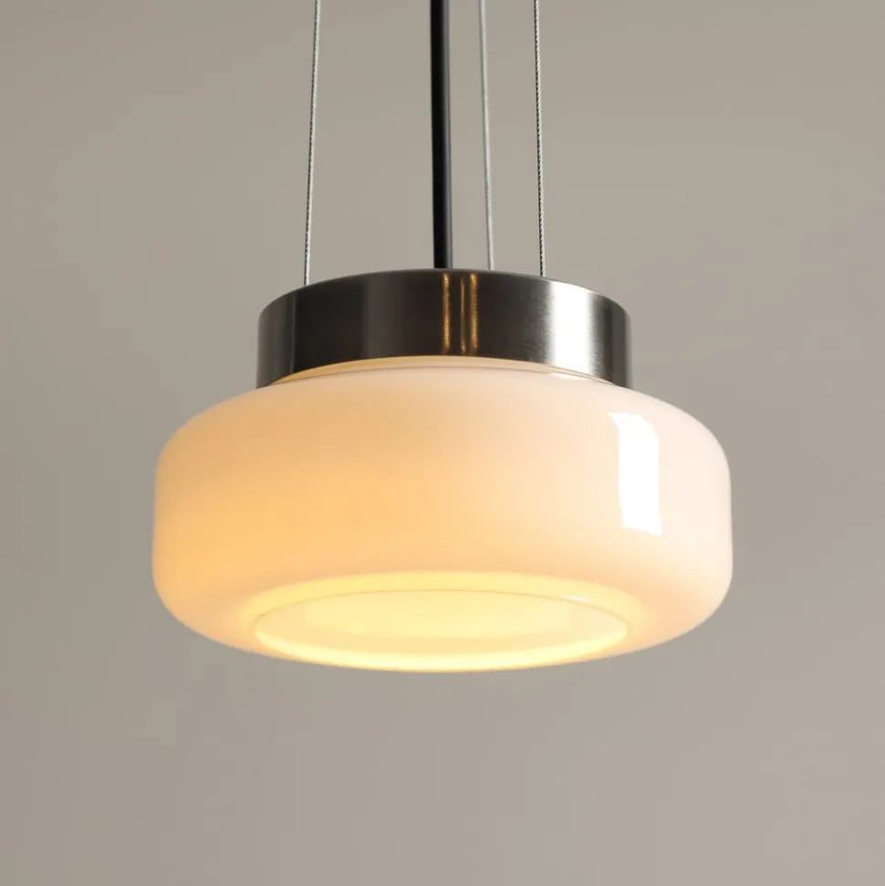 Hængelampe BonBon, creme, Ø 16 cm, glas