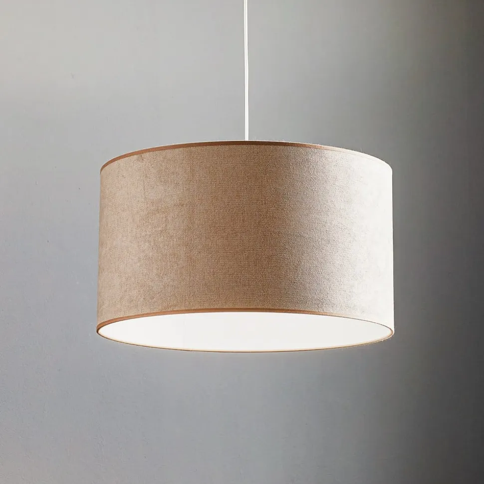Hængelampe Bristol, vævet mønster, beige