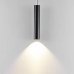 Hængelampe CAN, sort, højde 35 cm, Ø 6 cm, metal, GU10