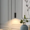 Hængelampe CAN, sort, højde 15 cm, Ø 6 cm, metal, GU10