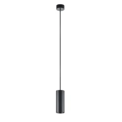 Hængelampe CAN, sort, højde 15 cm, Ø 6 cm, metal, GU10