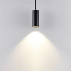 Hængelampe CAN, sort, højde 15 cm, Ø 6 cm, metal, GU10