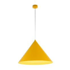 Hængelampe Cono, 1 lyskilde, Ø 50 cm, gul, E27