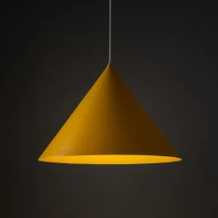 Hængelampe Cono, 1 lyskilde, Ø 50 cm, gul, E27