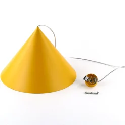 Hængelampe Cono, 1 lyskilde, Ø 50 cm, gul, E27