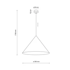 Hængelampe Cono, 1 lyskilde, Ø 50 cm, brun, E27