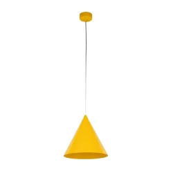 Hængelampe Cono, 1 lyskilde, Ø 25 cm, gul, E27