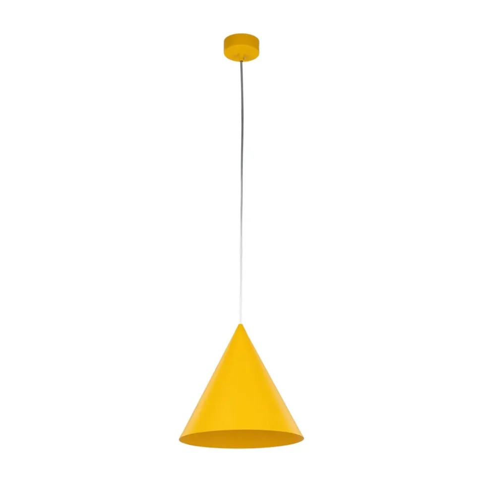 Hængelampe Cono, 1 lyskilde, Ø 25 cm, gul, E27