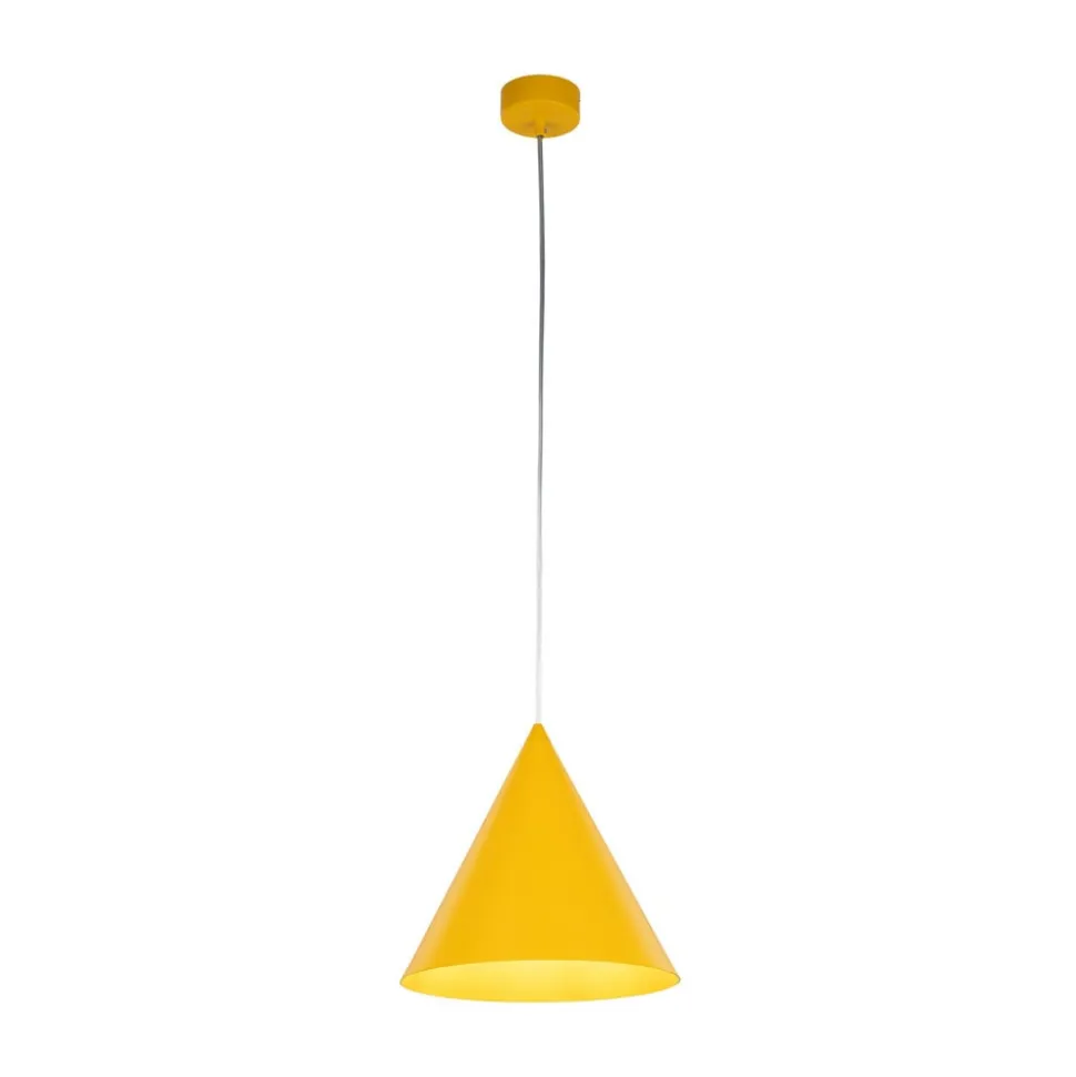 Hængelampe Cono, 1 lyskilde, Ø 25 cm, gul, E27