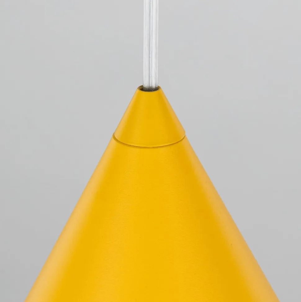 Hængelampe Cono, 1 lyskilde, Ø 25 cm, gul, E27