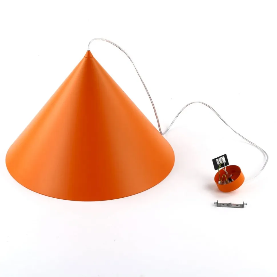Hængelampe Cono, 1 lyskilde, Ø 50 cm, orange, E27
