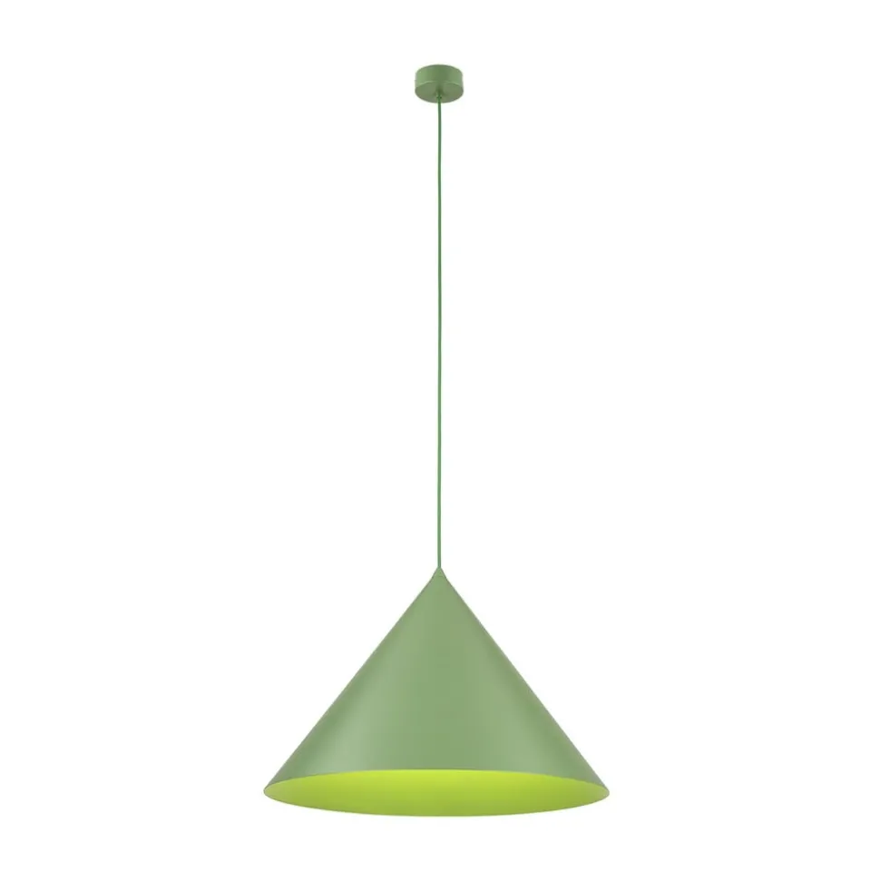 Hængelampe Cono, 1 lyskilde, Ø 50 cm, grøn, E27