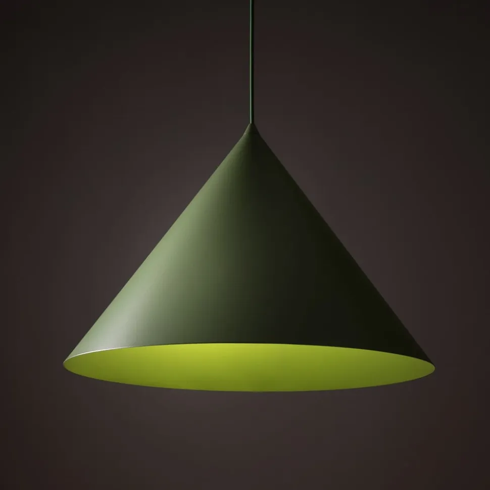 Hængelampe Cono, 1 lyskilde, Ø 50 cm, grøn, E27