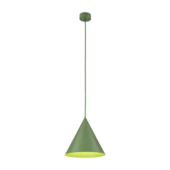 Hængelampe Cono, 1 lyskilde, Ø 25 cm, grøn, E27