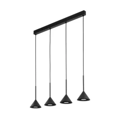 Hængelampe Cono Mini, 4 lyskilder, sort, E27
