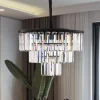 Hængelampe Cristal, transparent/sort, Ø 56 cm